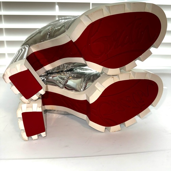 Christian Louboutin Oriona 100 Silver metallic puffer boots 36.5=6.5 - Picture 4 of 6
